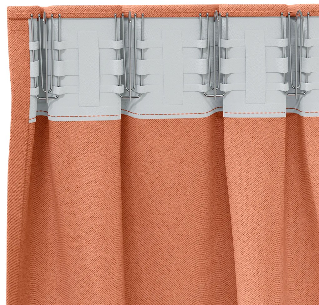 vidaXL Κουρτίνες με κουρτίνες 2 pcs Τερακότα 225 x 140 εκ. Πολυεστέρας