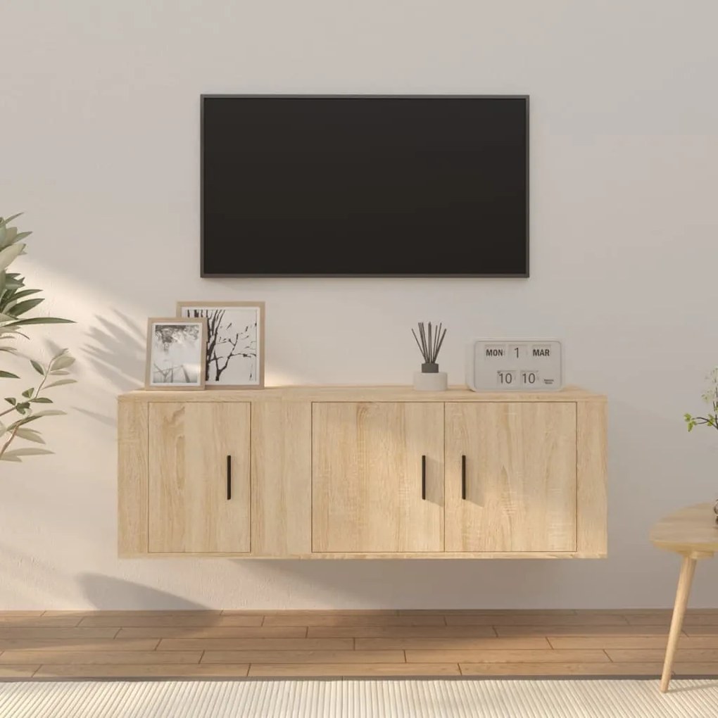 vidaXL Σετ Επίπλων Τηλεόρασης 2 Τεμαχίων Sonoma Δρυς Επεξ. Ξύλο