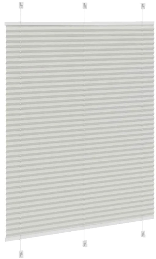 vidaXL Πλισέ περσίδα ανοιχτό γκρι 105x150 cm Πλάτος υφάσματος 104,4 cm