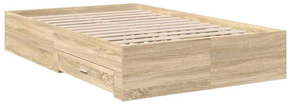 vidaXL Σκελετός Κρεβατιού Καφέ 140 x 200 cm Επεξεργασμένο ξύλο
