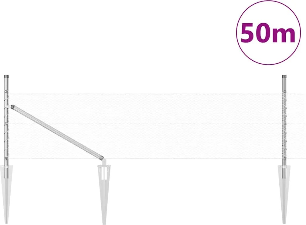 vidaXL Στύλος Περιφράξεων Ασημί