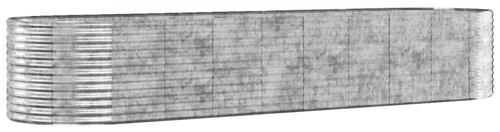 vidaXL Ζαρντινιέρα Ασημί 396x100x68 εκ. Ατσάλι με Ηλεκτρ. Βαφή Πούδρας