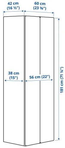 SMASTAD/PLATSA ντουλάπα, 60x42x181 cm 195.490.04