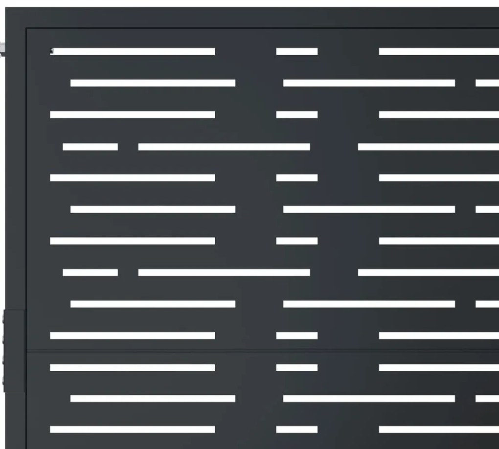 vidaXL Πόρτα Κήπου Ανθρακί 100x150 εκ. Ατσάλινο Τετράγωνο Σχέδιο