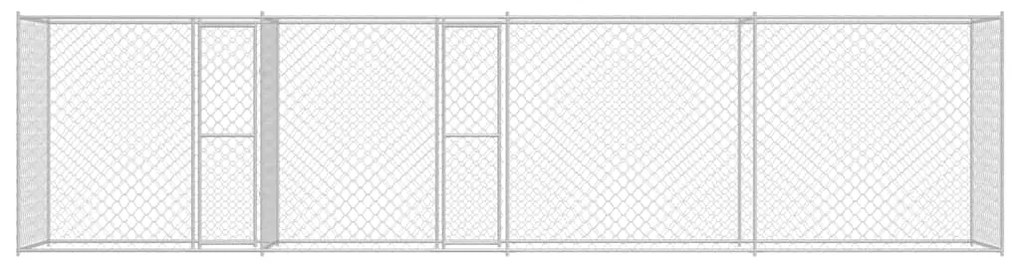 vidaXL Κλουβί σκύλου Ασημί 600 x 200 x 200 εκ. Επικαλυμμένος Χάλυβας