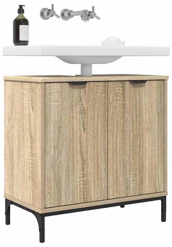 vidaXL Ντουλάπα Νιπτήρα Mπάνιου Δρύς Sonoma 60,5 x 33,5 x 61 εκ