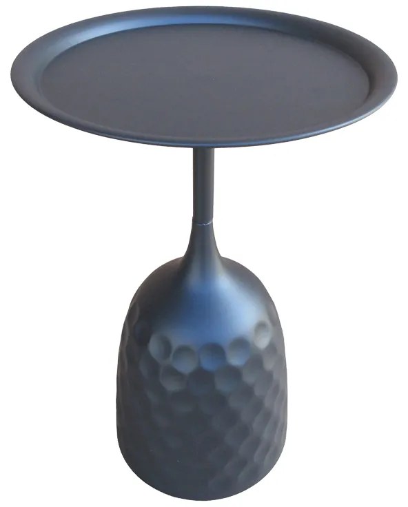 Βοηθητικό τραπέζι Waini pakoworld μέταλλο σε μαύρη απόχρωση Φ39x60εκ