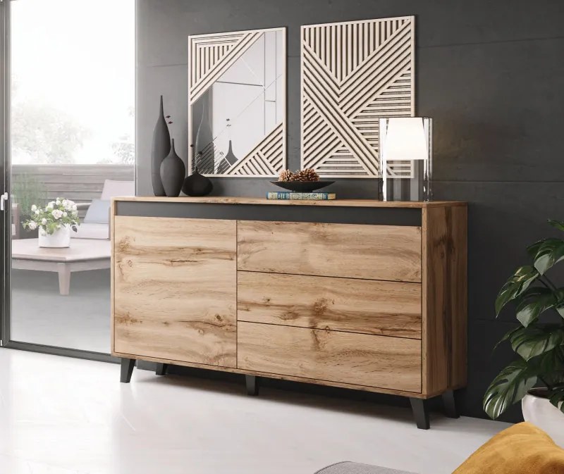 NORD chest of drawers antracyt/black