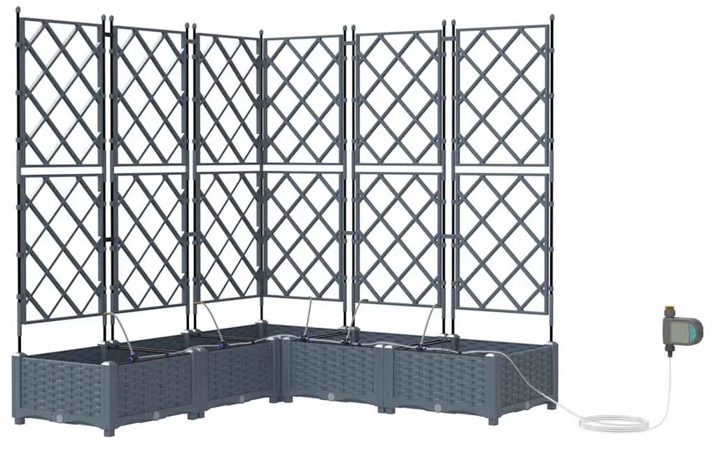vidaXL Ζαρντινιέρες κήπου Ανοιχτό γκρι 120 x 120 x 126 cm Ατσάλι