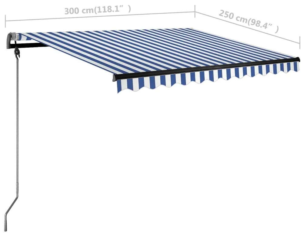 ΤΕΝΤΑ ΑΥΤΟΜΑΤΗ ΑΝΕΞΑΡΤΗΤΗ ΜΠΛΕ / ΛΕΥΚΟ 300 X 250 ΕΚ. 3069706