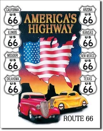 Μεταλλική πινακίδα AMERICAS HIGHWAY