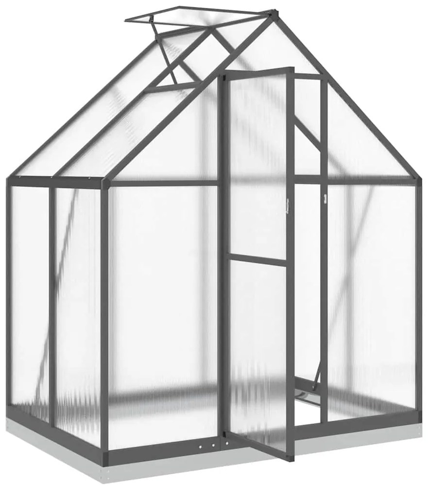 vidaXL Θερμοκήπιο με Πλαίσιο Βάσης Ανθρακί 169x114x202 εκ. Αλουμίνιο
