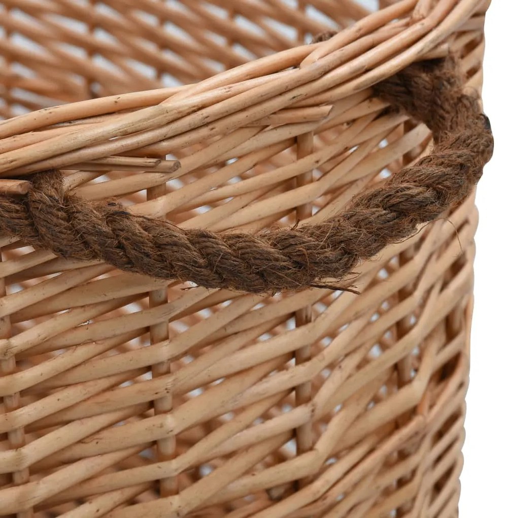 vidaXL Καλάθι Καυσόξυλων με Λαβές Μεταφοράς 78x54x34 εκ. Φυσική Ιτιά