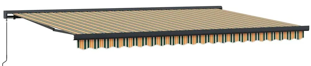 vidaXL Χειροκίνητη Ανα retractable Ανοιχτή Σκίαση Πράσινη και Κίτρινη 500 x 300 εκ