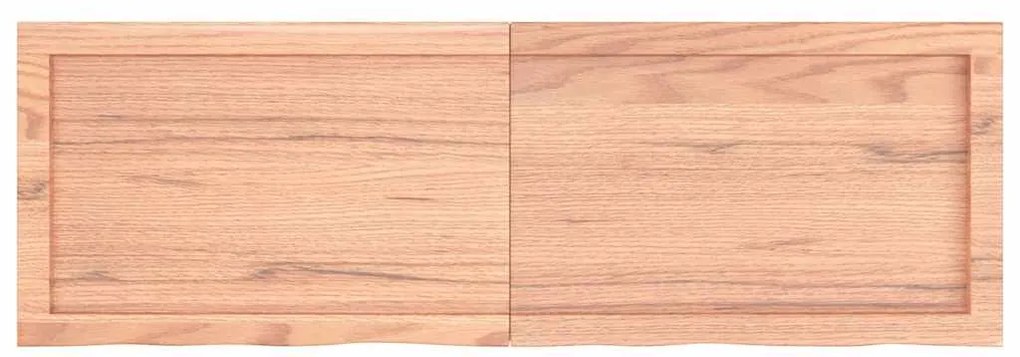 vidaXL Ράφι Τοίχου Ανοιχτό Καφέ 120x40x(2-6)εκ. Επεξ. Μασίφ Ξύλο Δρυός