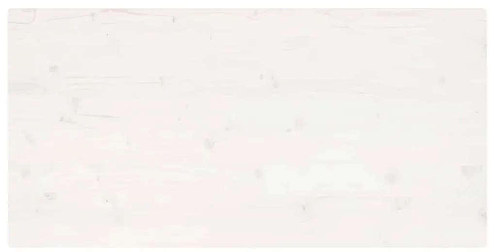 vidaXL Επιφάνεια Τραπεζιού Ορθογ. Λευκή 100x60x2,5 εκ. από Μασίφ Πεύκο