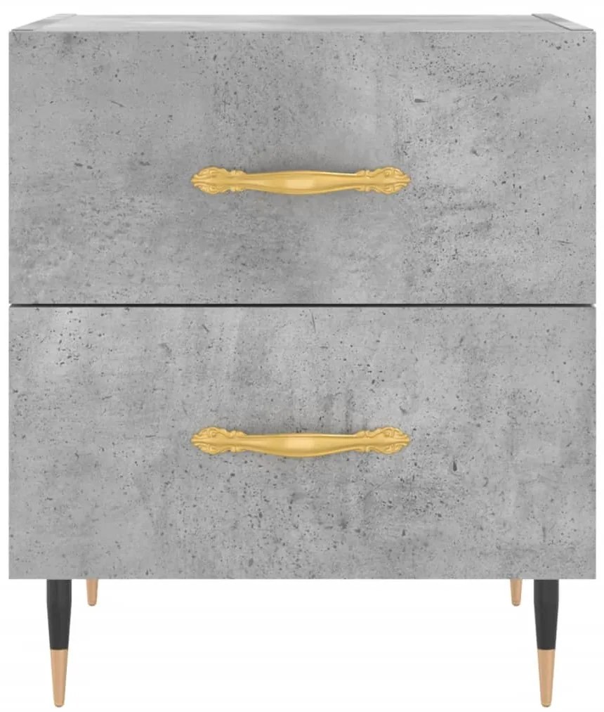 vidaXL Κομοδίνο Γκρι Σκυροδ. 40 x 35 x 47,5 εκ. από Επεξεργασμένο Ξύλο