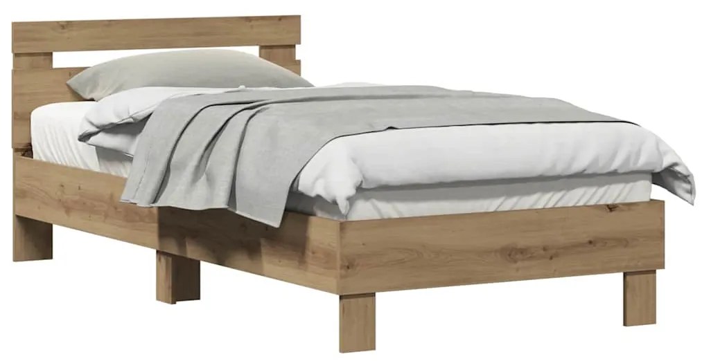 vidaXL Πλαίσιο Κρεβατιού artisan δρυς 90 x 190 cm Επεξεργασμένο ξύλο