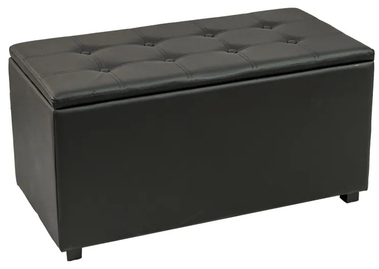 Σκαμπό-μπαούλο Corben pakoworld pu μαύρο 86x43x45εκ 257-000026