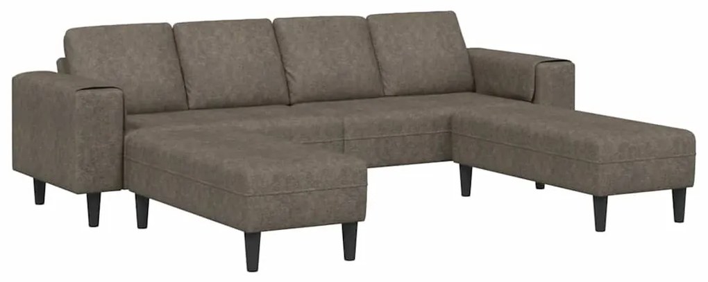 vidaXL Σετ Καναπέ 3 pcs Σκούρο γκρι Ψεύτικο σουέτ δέρμα
