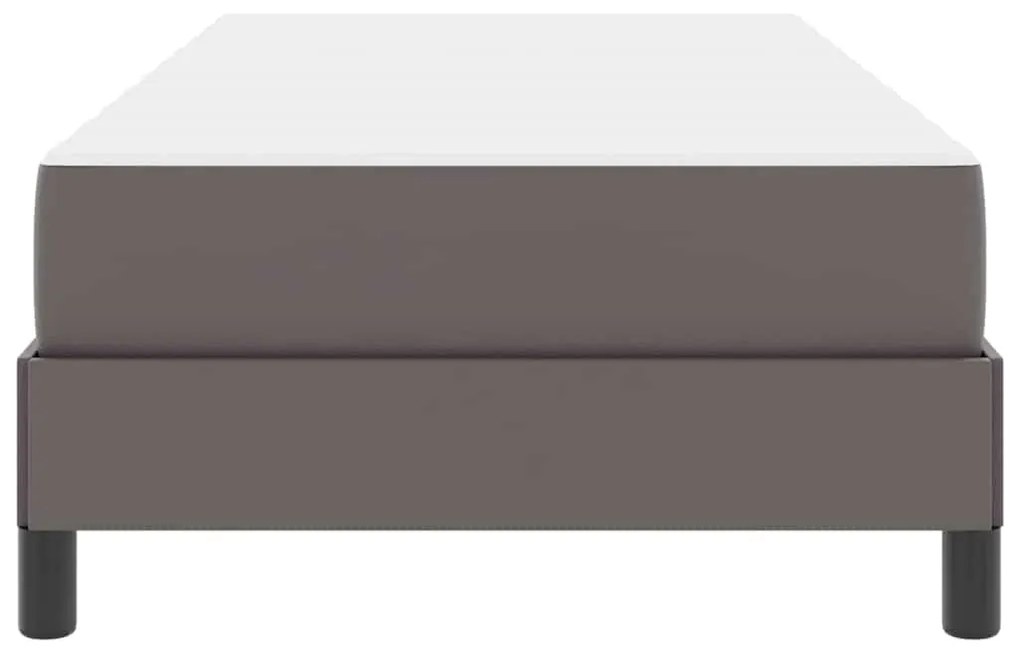 vidaXL Κρεβάτι με στρώμα Γκρι 100 x 200 cm Τεχνητό δέρμα