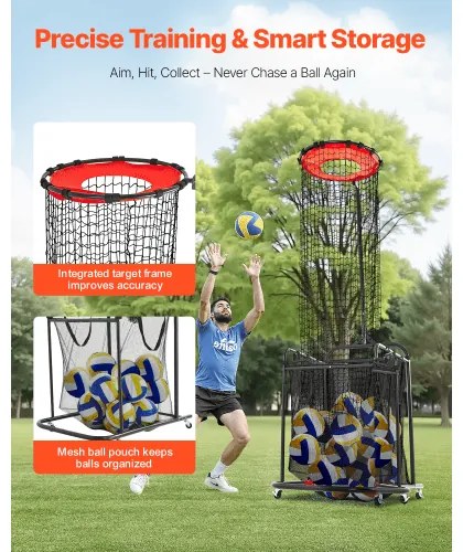 VEVOR Volleyball Setter Training Equipment Trainer Net Angle Height Adjustable