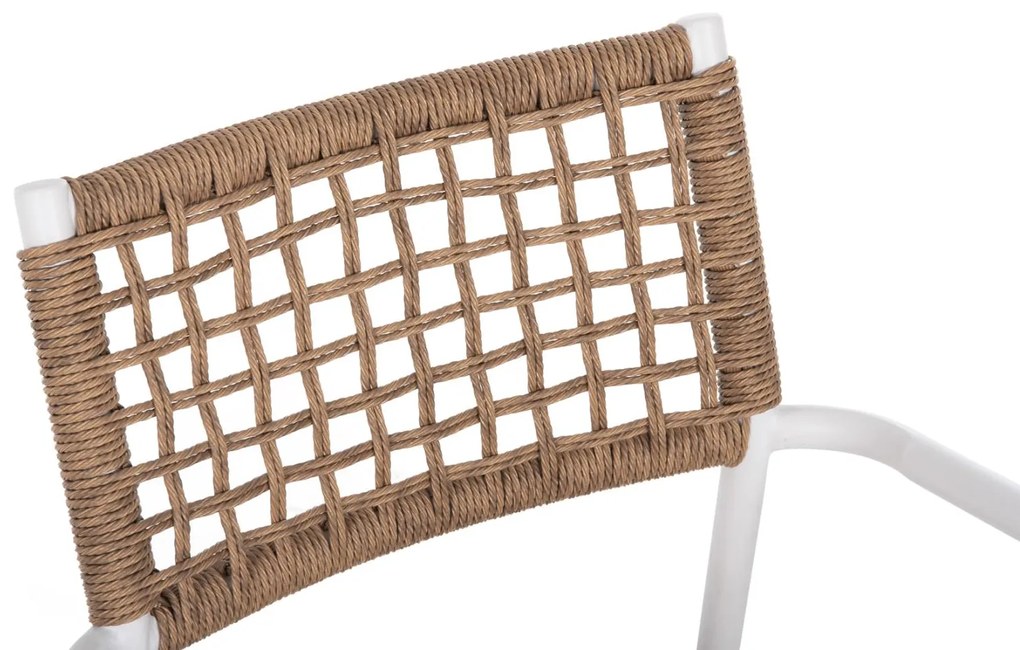 Καρέκλα - Πολυθρόνα TRILAN C6044.01 Λευκή Αλουμινίου με Φυσικό Συνθετικό Rattan 55,5x55x84Υεκ. 55.5x55x84 εκ.