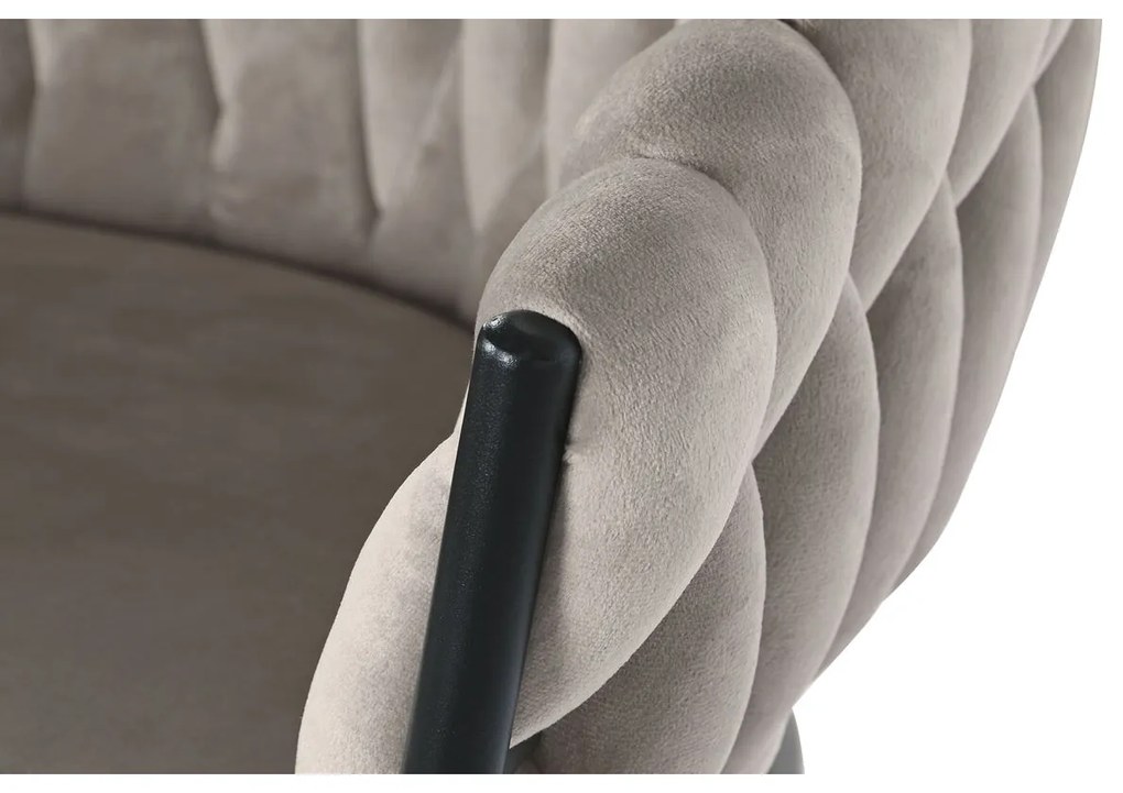 Σκαμπό DKD Home Decor Μαύρο Μπεζ Μέταλλο 61 x 52 x 101 cm
