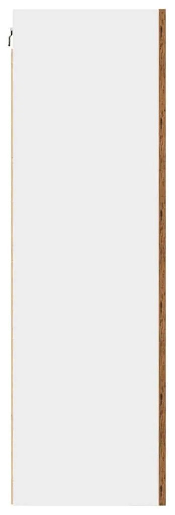 vidaXL Κρεμαστό ντουλάπι Παλαιό Ξύλο και Λευκό 50 x 31 x 100 εκ.