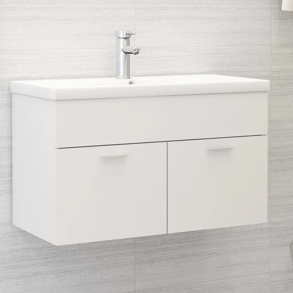 vidaXL Ντουλάπι Νιπτήρα Λευκό 80 x 38,5 x 46 εκ. από Μοριοσανίδα