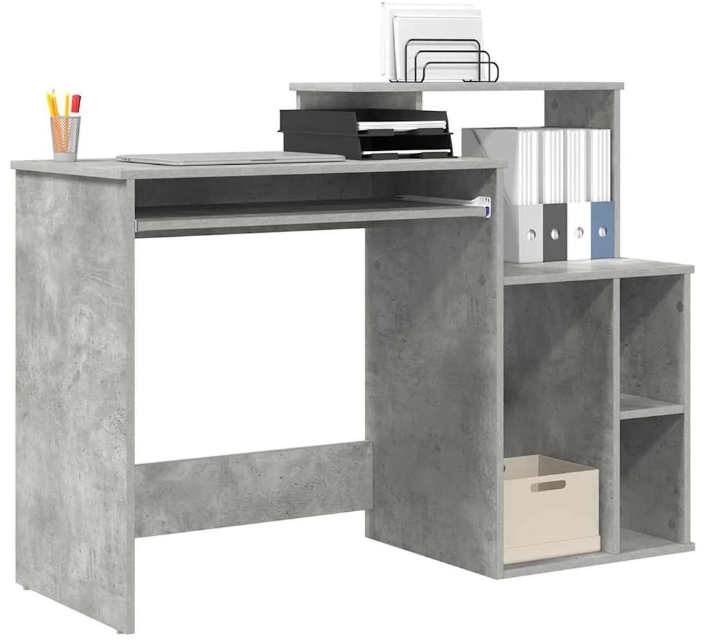 vidaXL Γραφείο Σκυρόδεμα Γκρι 120,5 x 44 x 88,5 εκ Επεξεργασμένο ξύλο