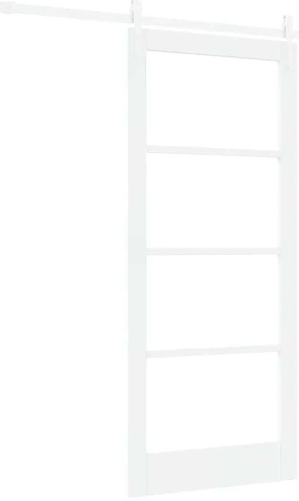 vidaXL Ολισθητή Πόρτα Λευκό 86 x 198.5 cm Ξύλο και μέταλλο