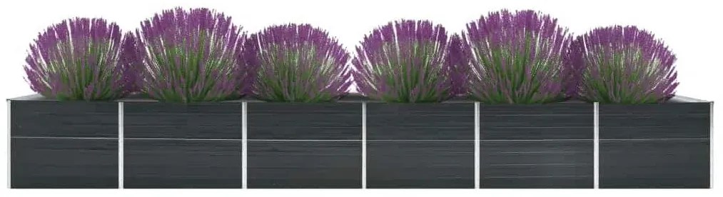 vidaXL Ζαρντινιέρα Υπερυψωμένη Ανθρακί 600x80x77 εκ. Γαλβαν. Χάλυβας