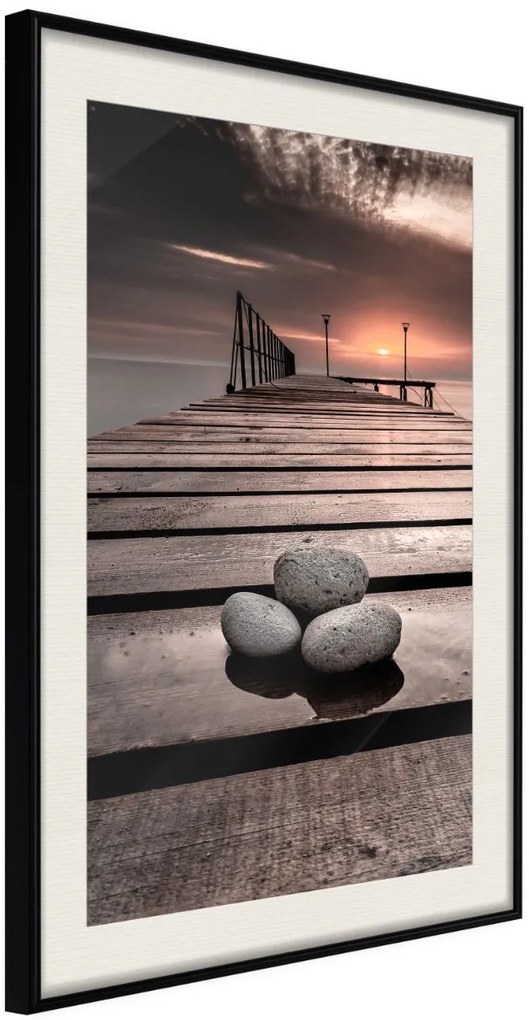 Αφίσα - Stones on the Pier - 20x30 - Μαύρο - Με πασπαρτού