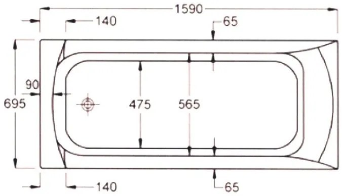 Μπανιέρα Sanitec Rosa-160 x 70 εκ.