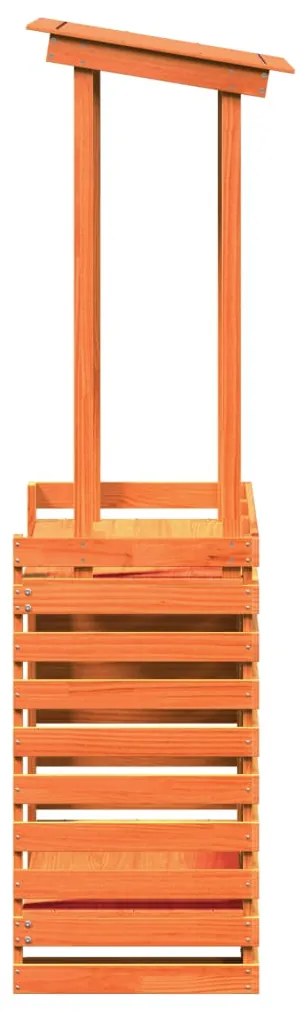 vidaXL Τραπέζι Μπαρ Κήπου με Οροφή Καφέ 112,5x57x195,5 εκ. Μασίφ Πεύκο