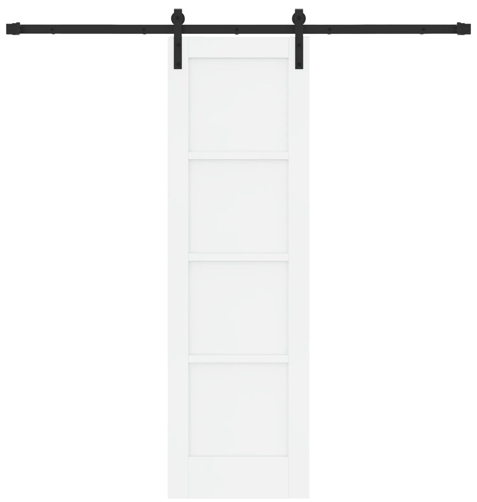 vidaXL Συρόμενη Πόρτα με Σετ Υλικών Λευκή 61x198.5 εκ. Συμπαγές Ξύλο