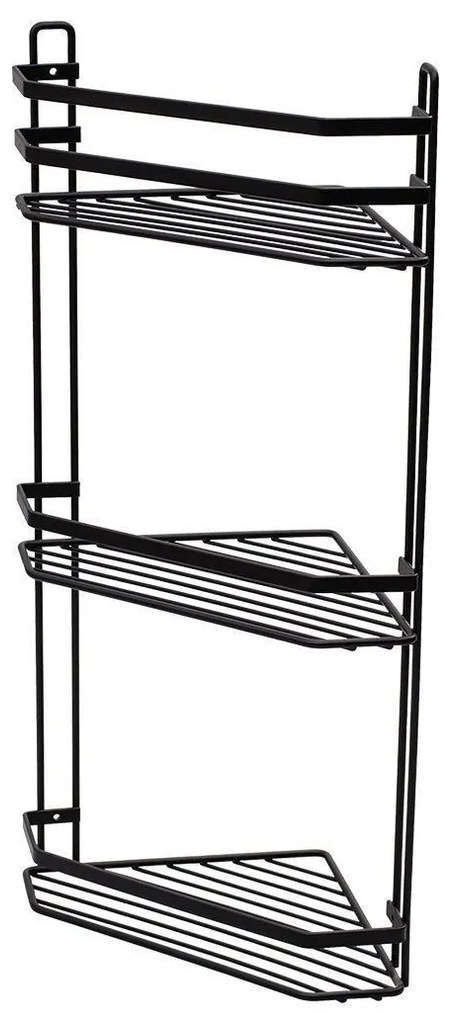 ESTIA ΕΤΑΖΕΡΑ ELEGANT ΜΕΤΑΛΛΙΚΗ ΓΩΝΙΑΚΗ 3 ΘΕΣΕΩΝ 54x28x18cm ΜΑΥΡΗ