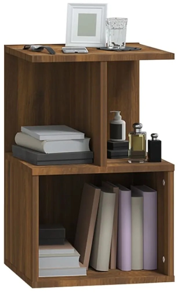 vidaXL Κομοδίνα 2 Τεμ. Καφέ Δρυς 35x35x55 εκ. από Επεξεργασμένο Ξύλο