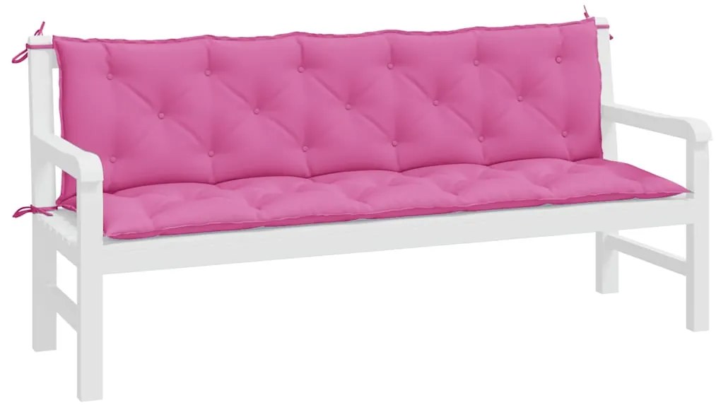 vidaXL Μαξιλάρια Πάγκου Κήπου 2 τεμ. Ροζ από Ύφασμα Oxford