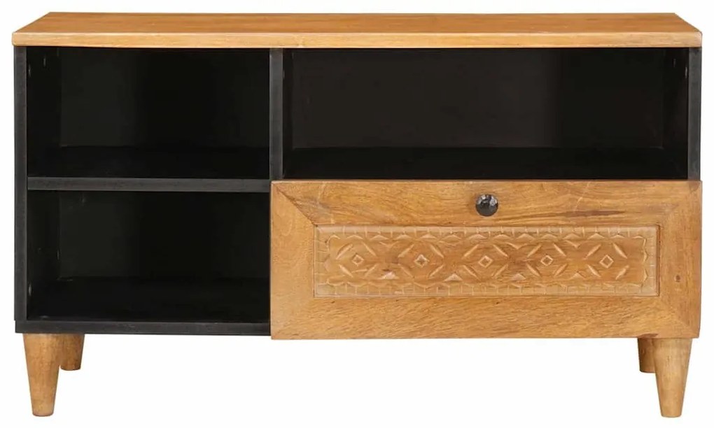 vidaXL Ντουλάπι TV Ανοιχτό καφέ 80 x 33 x 46 εκ Μασίφ ξύλο μάνγκο
