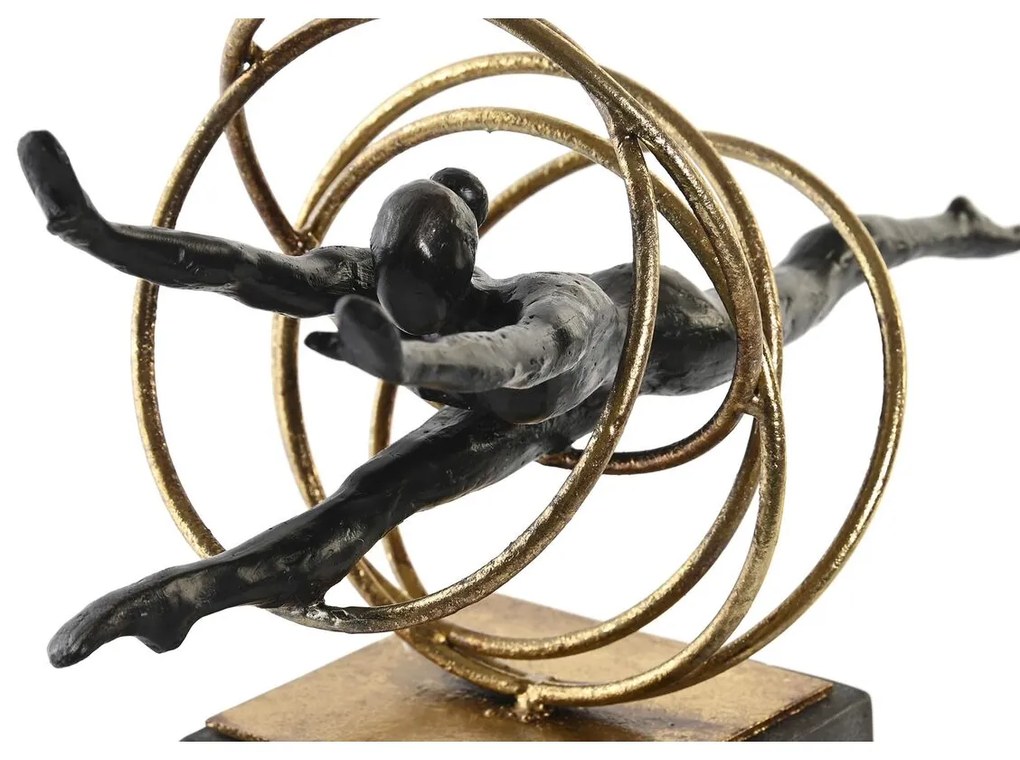 Διακοσμητική Φιγούρα DKD Home Decor Μαύρο Χρυσό Μέταλλο Ρητίνη Σύγχρονη (36 x 14 x 29,5 cm)
