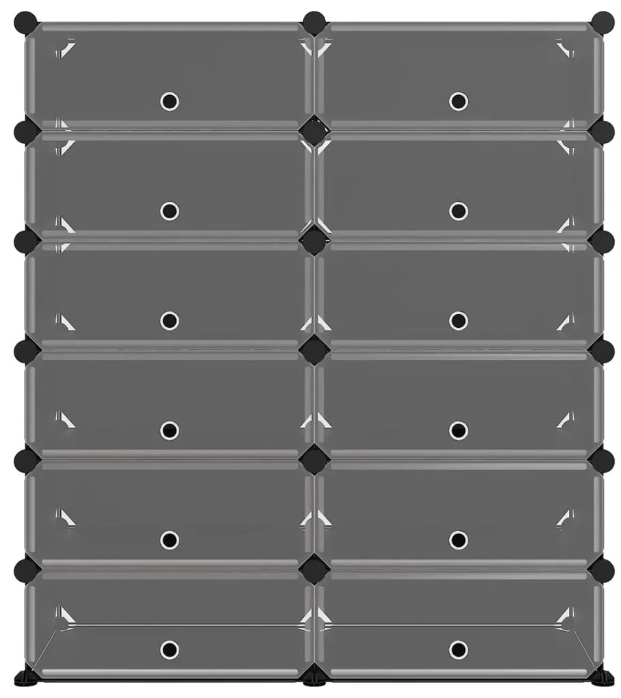 vidaXL Παπουτσοθήκη Μαύρη 94,5 x 36,5 x 106 εκ. από Πολυπροπυλένιο