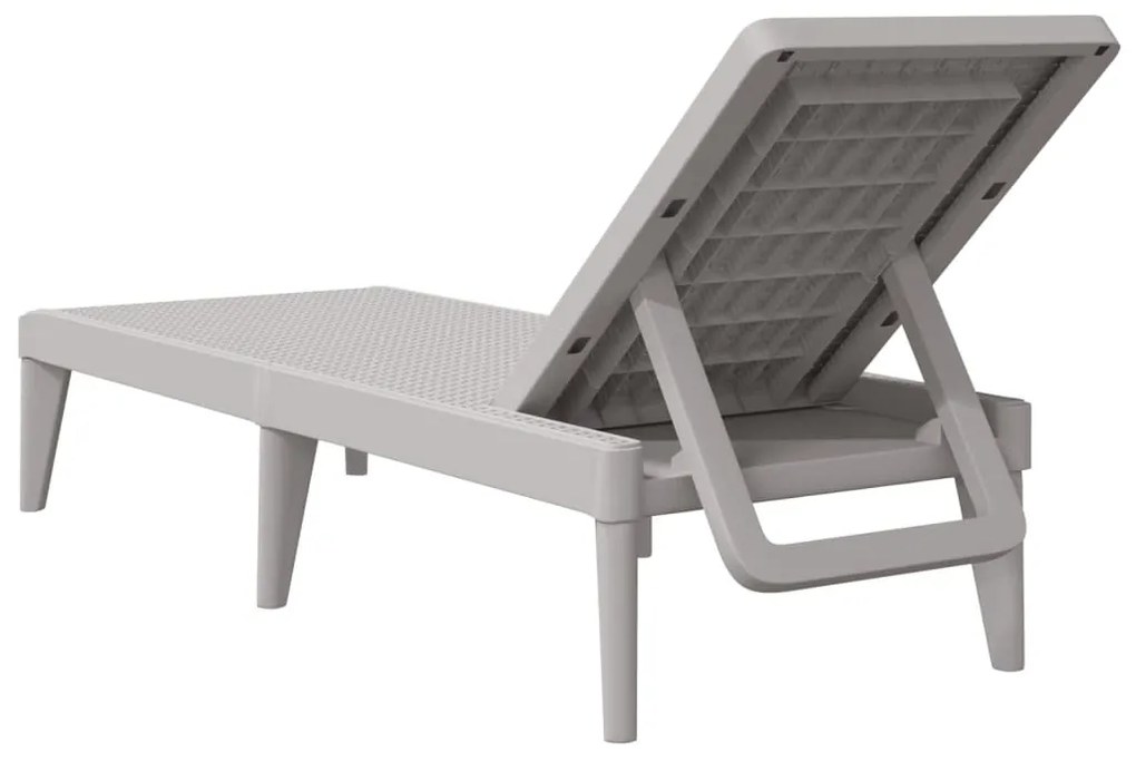 vidaXL Ξαπλώστρα Γκρι 186 x 60 x 29 από Πολυπροπυλένιο