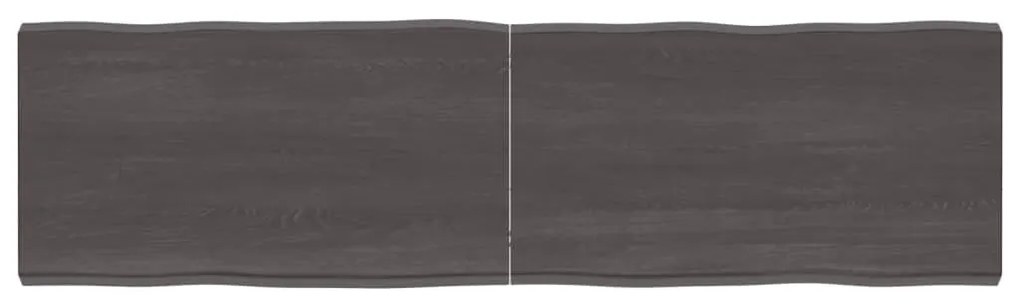 Επιφ Τραπεζιού Αν Καφέ 180x50x(2-6)εκ.Ακατέργ. Μασίφ Ξύλο Δρυός - Καφέ
