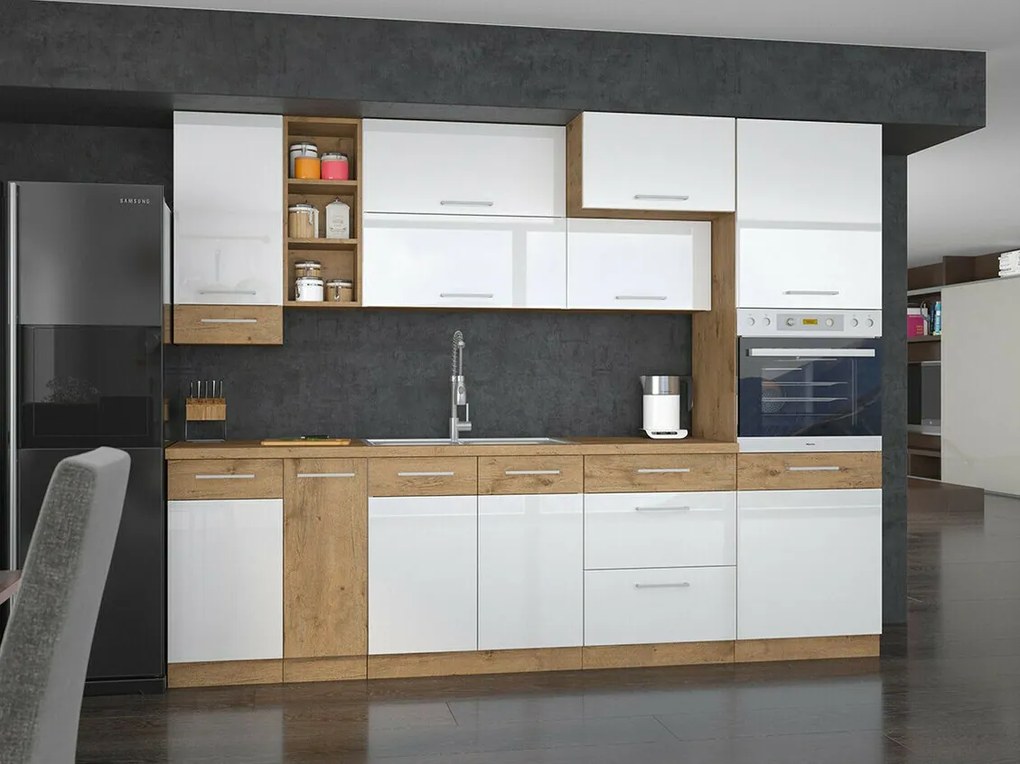 Σετ κουζίνας Color 102, 270x57cm, 219 kg, Ινοσανίδες μέσης πυκνότητας, Πλαστικοποιημένη μοριοσανίδα | Epipla1.gr