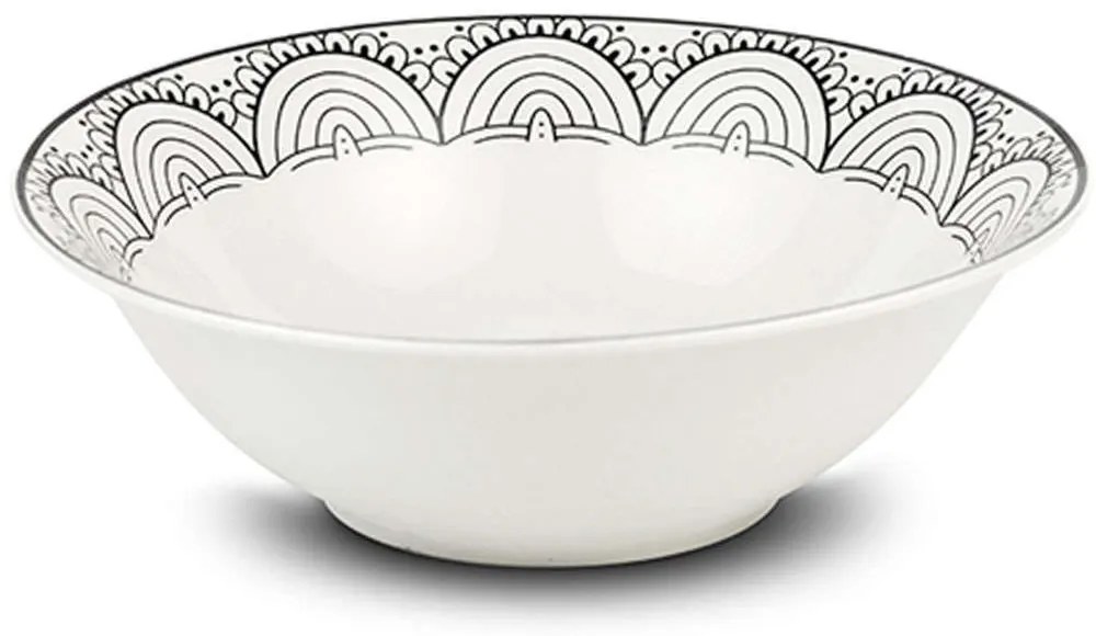 Σαλατιέρα Maya 10-099-354 Φ23x7,5cm White-Black Nava Large Πορσελάνη