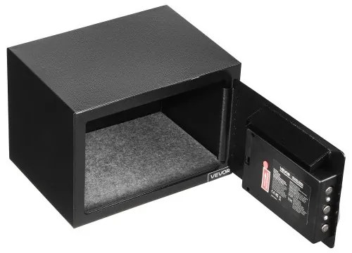 VEVOR 0.6 Cubic Feet Drop Safe, Drop Slot Safe Box with Password and Turn Knob, Heavy Duty Compact Cash Depository Box with a Front Lock Slot for Cash, Bank Slips, Jewelry, Documents, Bills, Black