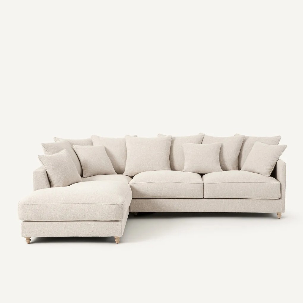 Γωνιακός καναπές-κρεβάτι με υφή bouclette, Lazare