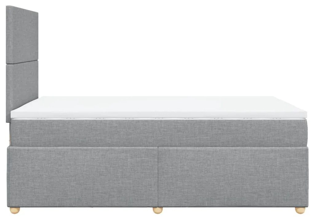 Κρεβάτι Boxspring με Στρώμα Ανοιχτό Γκρι 120x200 εκ. Υφασμάτινο - Γκρι